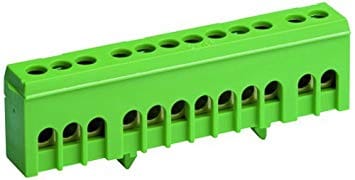 Schutzleiterklemme fingersicher 12-polig 10 mm² grün