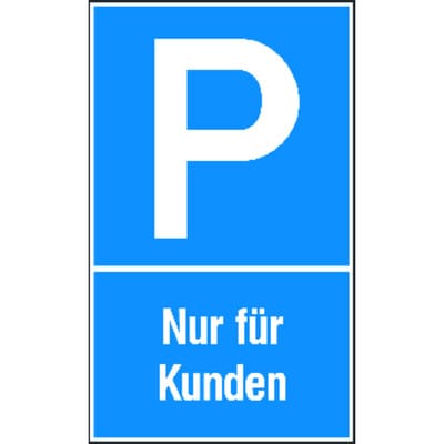 Parkplatzs. Nur f. Kund. Aluminium geprägt