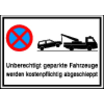 Parkverbotschild Alu 600X400 mm, Abschl
