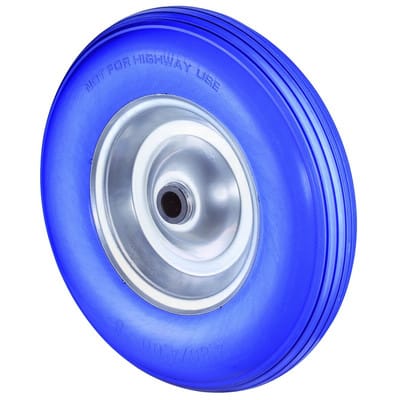 Rad pannensicher C91.400 400mm,Poly blau,Radk. Stahlf.,RL,Rillen