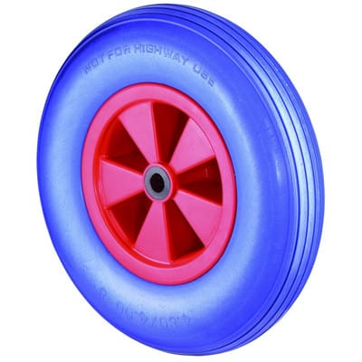 Rad pannensicher D16.400 400mm,Poly blau,Radk. Kst.rot,RL,Rillen