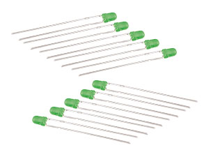 LED, grün, Ø 3 mm, 10 Stück