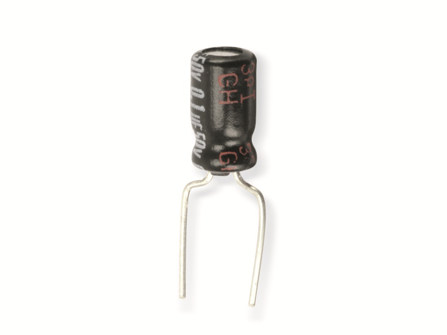 Elko 0,1µF, 50V, radial, RM 5mm