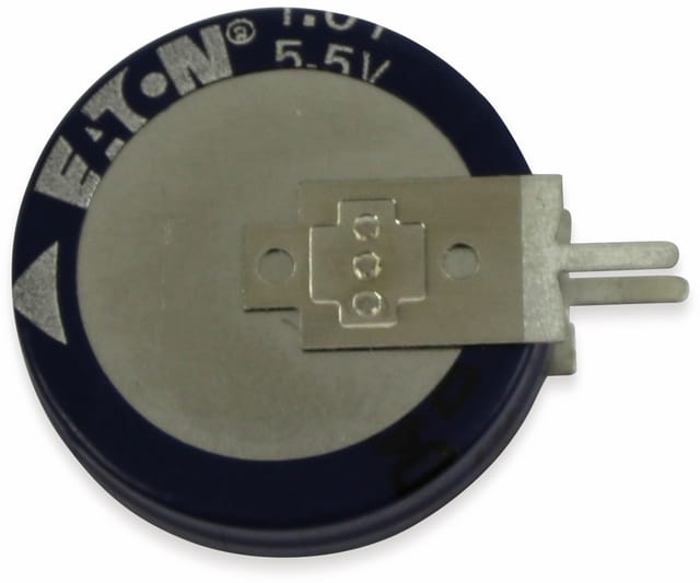 EATON Gold Cap-Elko 1F, 5,5V, radial, RM 5 mm, KR-5R5V105-R