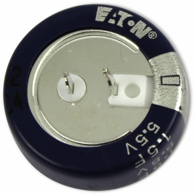 EATON Gold Cap-Elko 1,5F, 5,5V, axial, RM 5 mm, 21,5x6,9 mm, KR-5R5C155-R