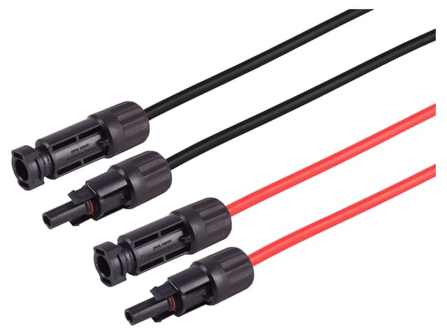S-IMPULS MC4 Verlängerung, 4mm², H1Z2Z2-K, 2er Set rot/schwarz, 2m