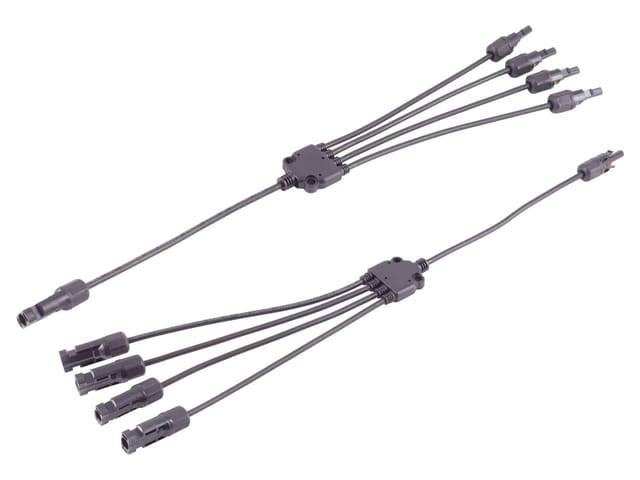 S-IMPULS MC4 T-Adapterkabel Set, 4/1, 4mm², schwarz/schwarz, 60cm