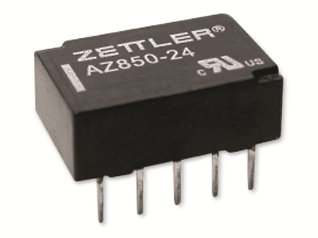 ZETTLER Printrelais, AZ850P2-5, 5V, 2 Wechsler, 220V/DC, THT