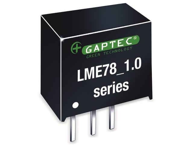 GAPTEC DC-DC-Wandler, Electronic, SIP3, 6-36Vin, 3,3Vout, 1000mA, 11,6x8x10,4mm