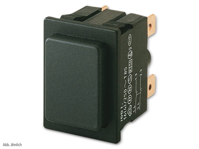 MARQUARDT Druckschalter, 01663.0101, tastend, 2 x Ein/(Ein), 250 V/AC, 12 A, Flachstecker 4,8 mm