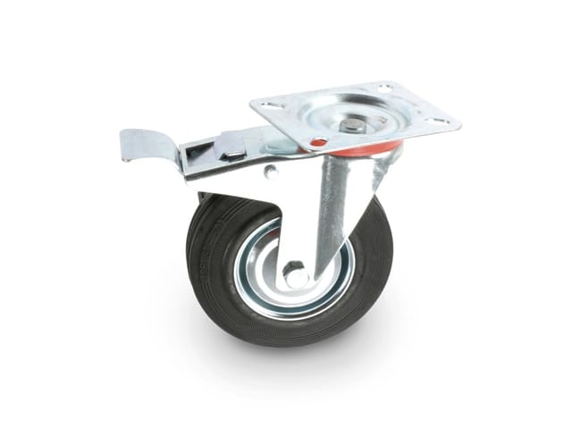 MASTERPROOF Laufrolle, Ø 125 mm, Kugelkranz, Feststeller, Bremse