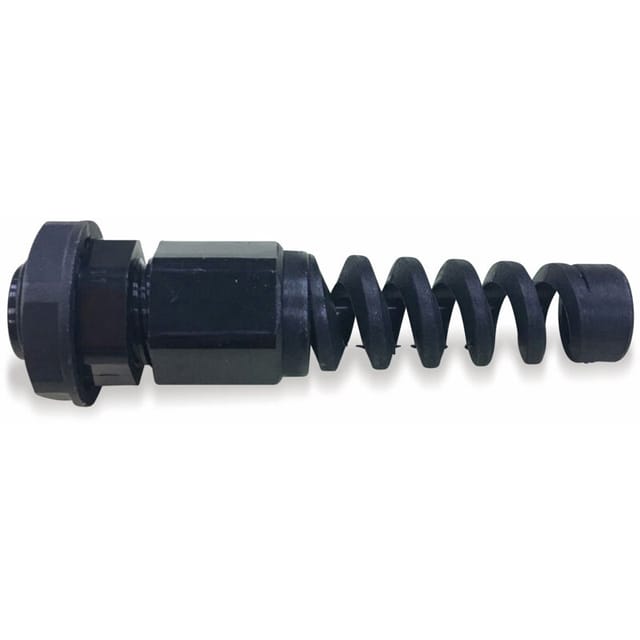 KSS Kabelverschraubung, PG-7, schwarz, mit Knickschutz, 3 bis 6,5