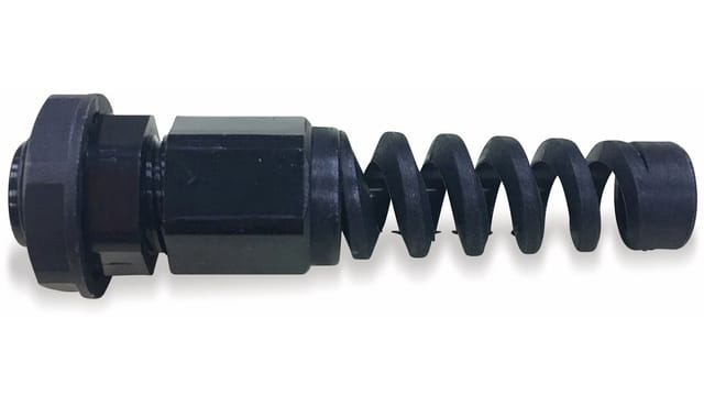 KSS Kabelverschraubung, PG-21, schwarz, 13 bis 18, mit Knickschutz