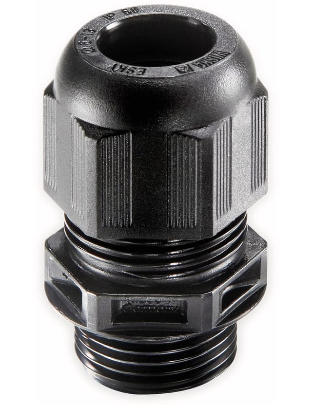WISKA Kabelverschraubung, 10066121, ESKV 16, M 16x1,5, metrisch, Schwarz