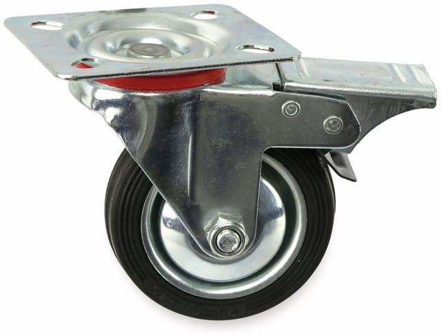 MASTERPROOF Lenkrolle Kugelgelagert 2075, Vollgummi, Ø 75 mm, gebremst