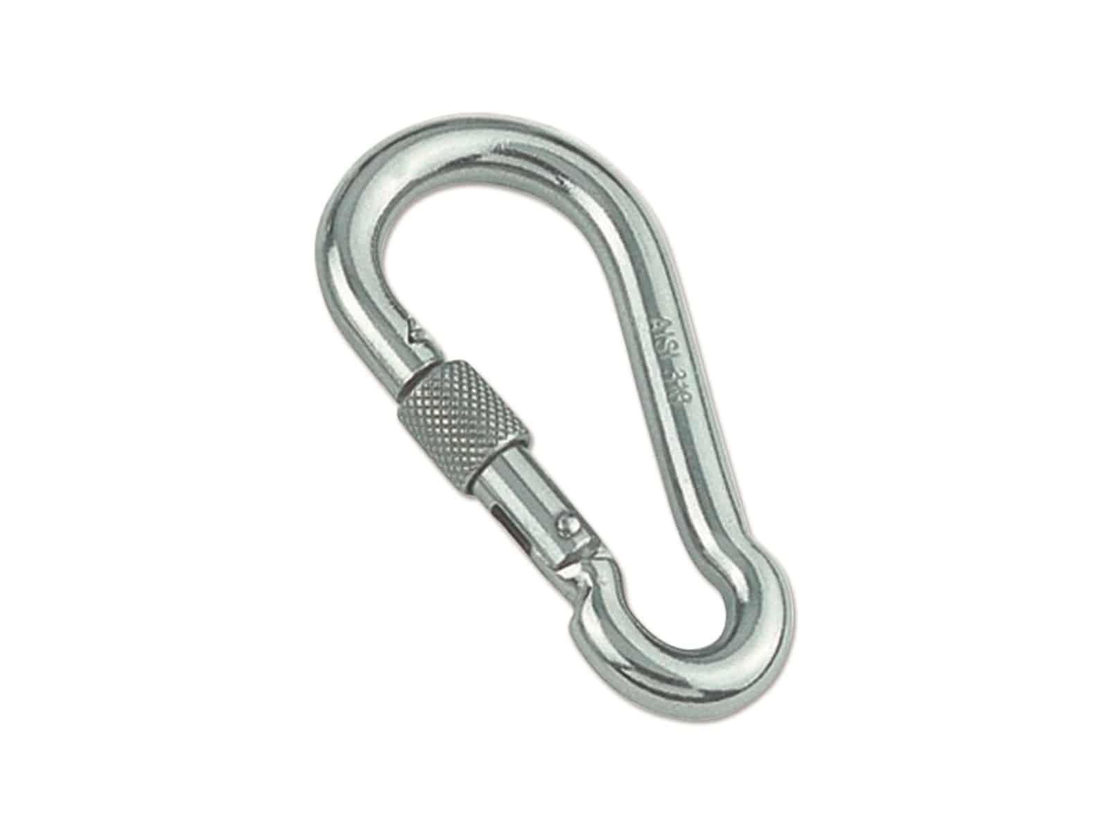 MARINETECH Karabinerhaken Edelstahl A4, 4x40 mm, mit Sicherheitsmutter