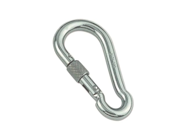 MARINETECH Karabinerhaken Edelstahl A4, 4x40 mm, mit Sicherheitsmutter