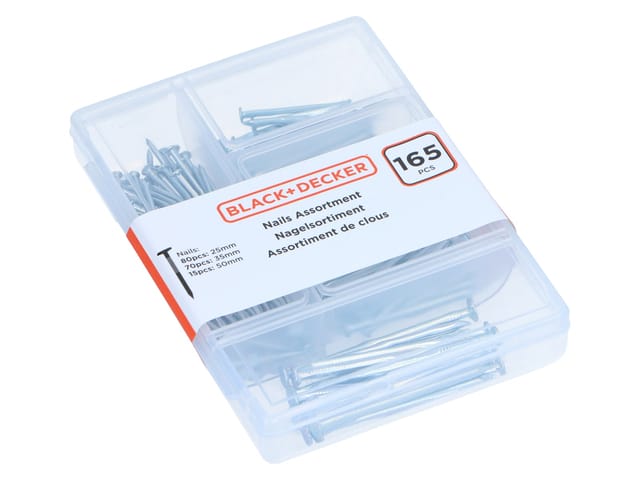 BLACK & DECKER Nagelsortiment, 165 teilig
