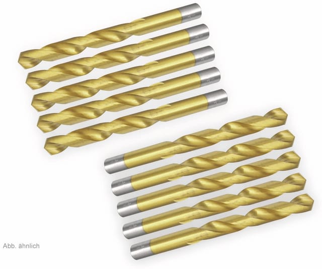DAYTOOLS HSS-Spiralbohrer, titaniumbeschichtet, Ø 0,60 mm, 10 Stück