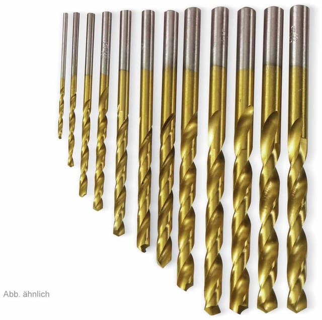 DAYTOOLS HSS-Spiralbohrer, titaniumbeschichtet, Ø 1,00 mm, 10 Stück