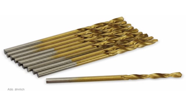DAYTOOLS HSS-Spiralbohrer, titaniumbeschichtet, Ø 2,50 mm, 10 Stück