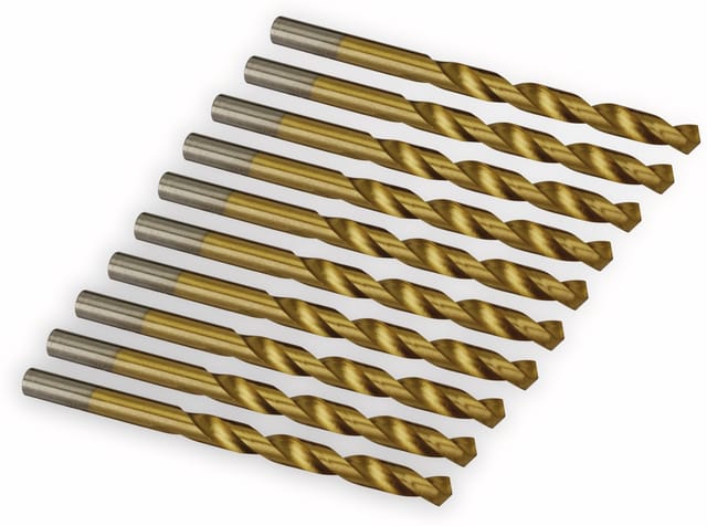 DAYTOOLS HSS-Spiralbohrer, titaniumbeschichtet, Ø 7,00 mm, 10 Stück