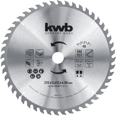 KWB Kreissägeblatt, 593159, 315x30 mm, 48 Zähne