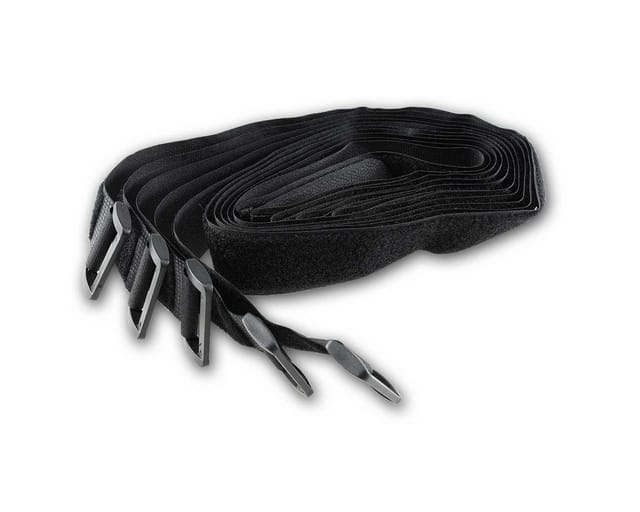 CHILITEC Klettband-Set mit Öse, 80x3 cm, schwarz, 5 Stück