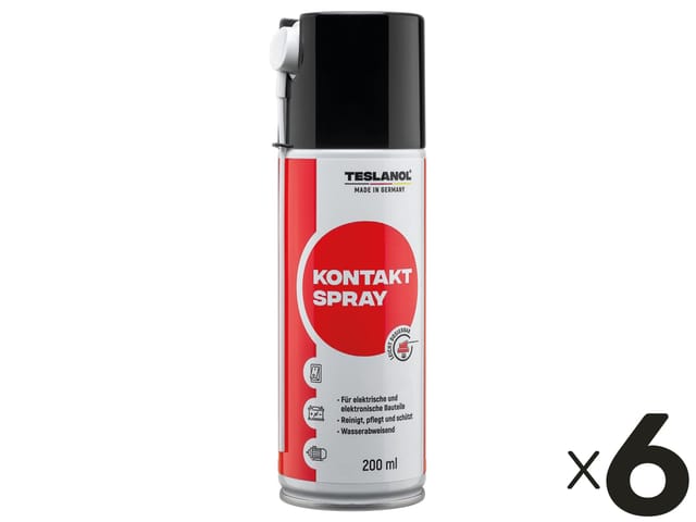 TESLANOL 26025 Kontaktspray T6, 200 ml, 6 Stück