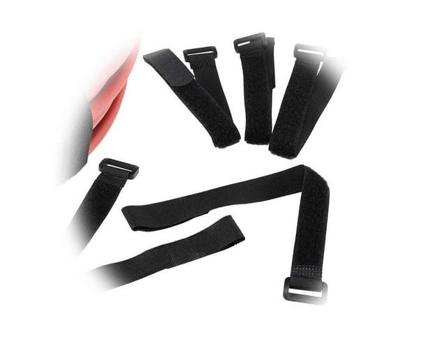 CHILITEC Klettband-Set mit Öse, 50x2 cm, schwarz, 5 Stück