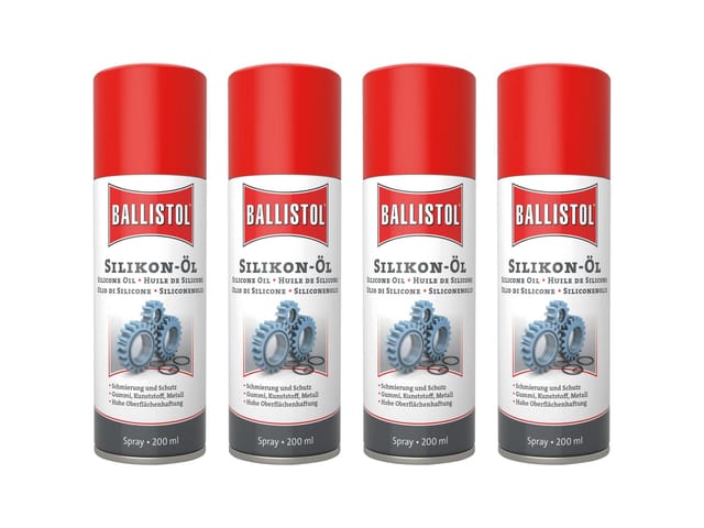 BALLISTOL Silikon-Öl Spray, 200 ml, 4 Stück