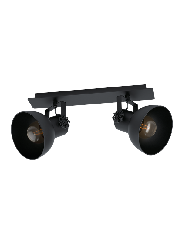 EGLO Deckenleuchte 43432 schwarz, für 2 x E27, 40 W