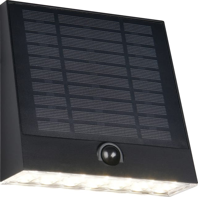 REALITY Solar LED-Wandleuchte ALVORADA, R23326102, 6 W, 600lm, 4000K, schwarz