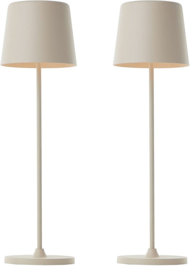 BRILLIANT LED-Akku-Tischleuchte Kaami, 2 W, 310 lm, 3000 K, beige, 2er Set