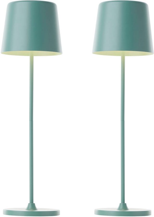 BRILLIANT LED-Akku-Tischleuchte Kaami, 2 W, 310 lm, 3000 K, eisberggrün, 2er Set