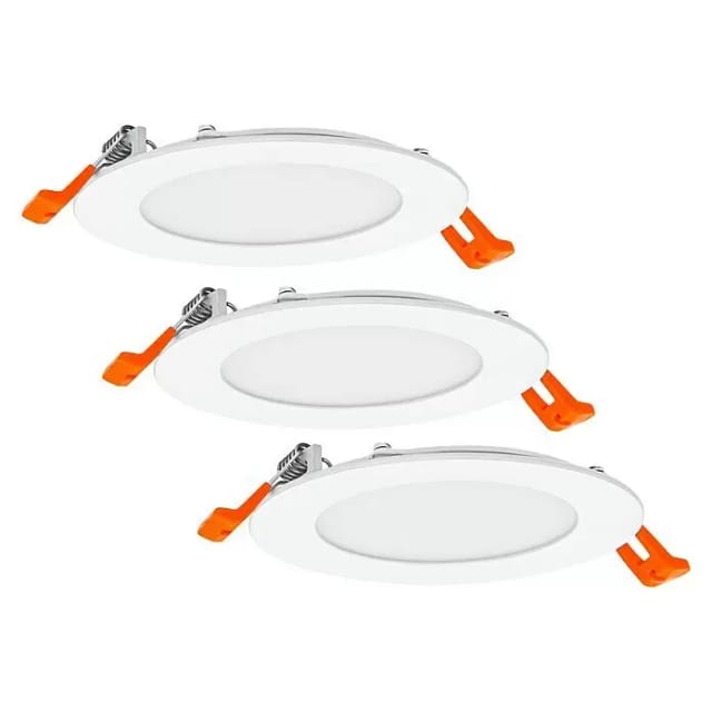 OSRAM LED-Einbauleuchte ultra slim, 8W, 550lm, 3000K, IP20, warmweiß, Ø 120 mm, 3 Stück
