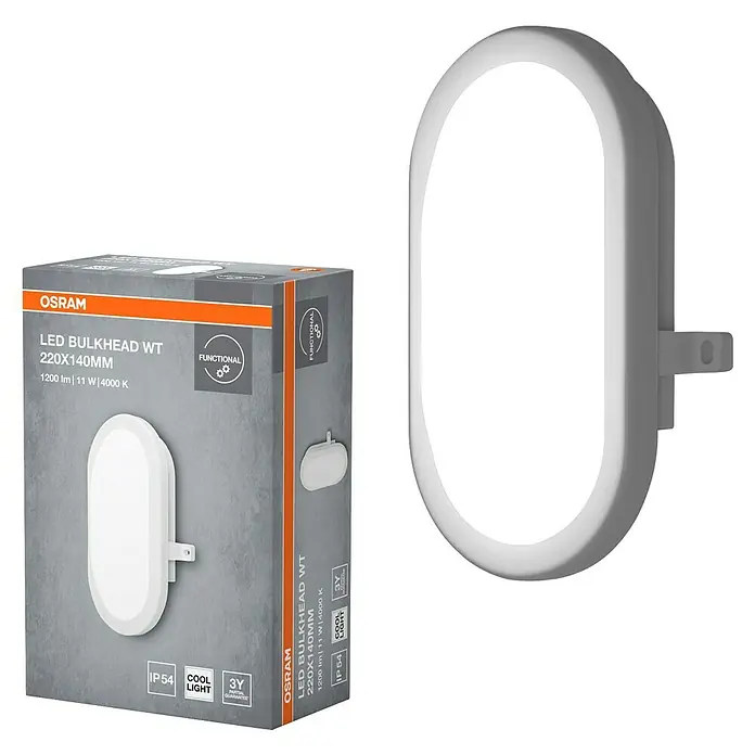 OSRAM LED-Wandleuchte, Bulkhead, 11W, 840lm, 4000K, IP56, weiß