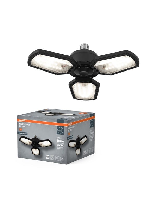 OSRAM LED-Deckenleuchte, E27, 60W, 4000K, EEK: F, 6500lm, IP20, schwarz