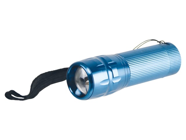 LED-Taschenlampe, Alu, 5 W OSRAM LED, blau, 4xMicro
