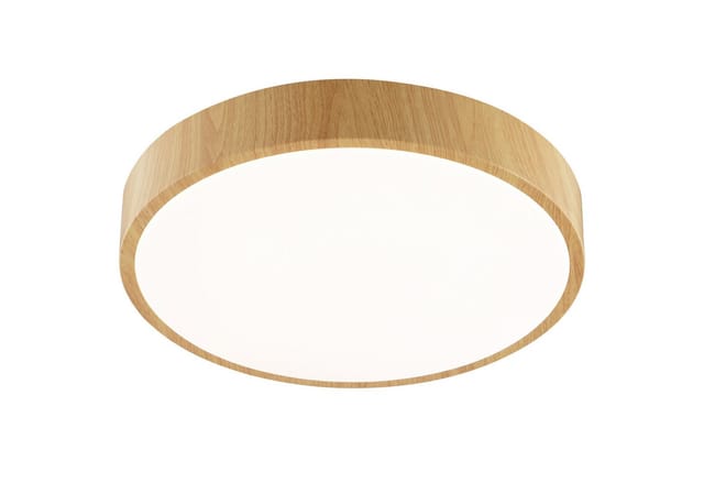 BRILLIANT LED-Deckenleuchte, Ø 33 cm, 18 W, 3000 K, 1800 lm, warmweiß, IP20, Holzoptik