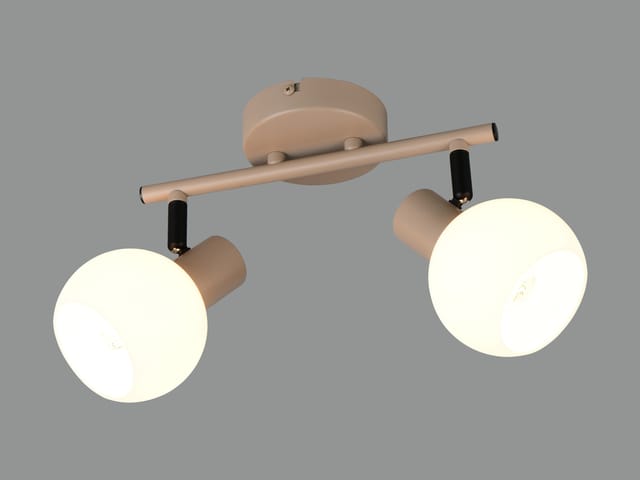 REALITY Deckenleuchte 2 flg. Boba R86372043, E14, ohne LM, IP20, beige
