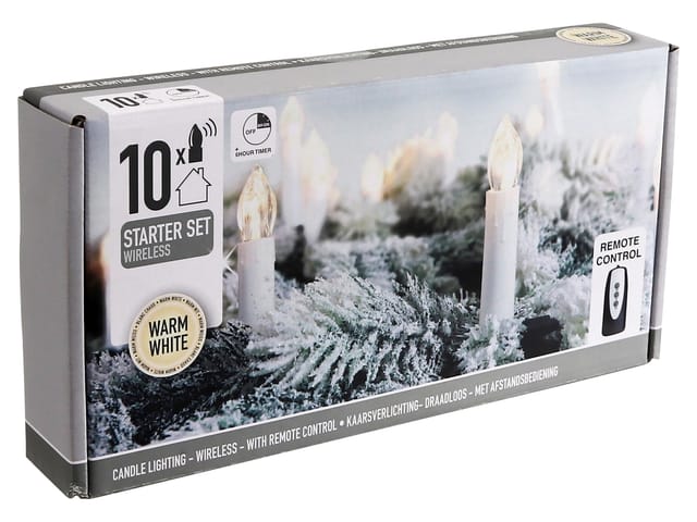 LED-Weihnachtsbaumkerzen, 10er Set, kabellos mit FB, Timer