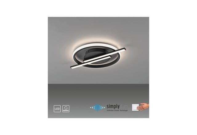 JUST LIGHT LED-Deckenleuchte 14130-18 schwarz, 17,5 W, 2100 lm, 3000 K, Dimmbar