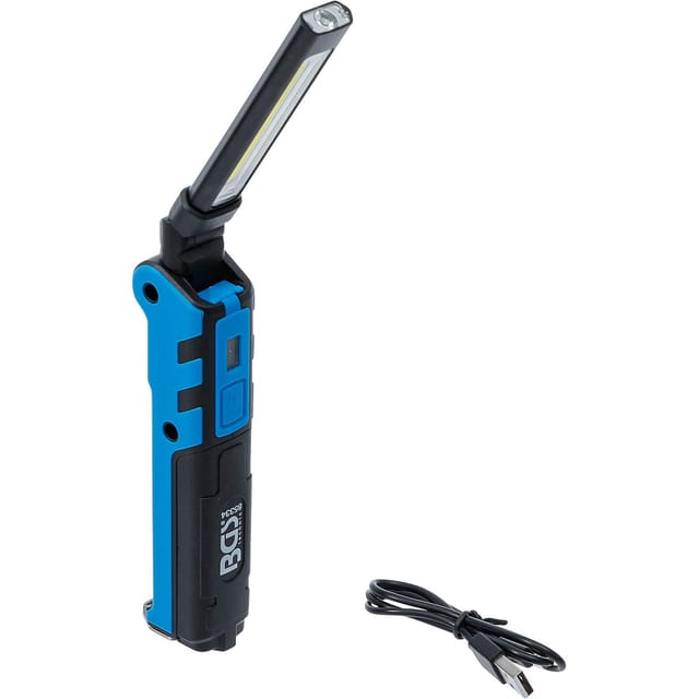 BGS TECHNIC LED-Knicklampe 85334, 3,7V, 2000 mAh, klappbar, blau/schwarz