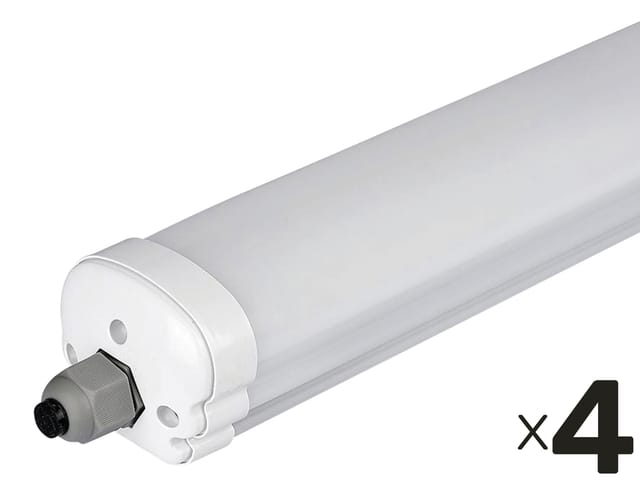 V-TAC LED-Feuchtraum-Wannenleuchte, 36W, 4320lm, 4500K, 1200mm, 4 Stk