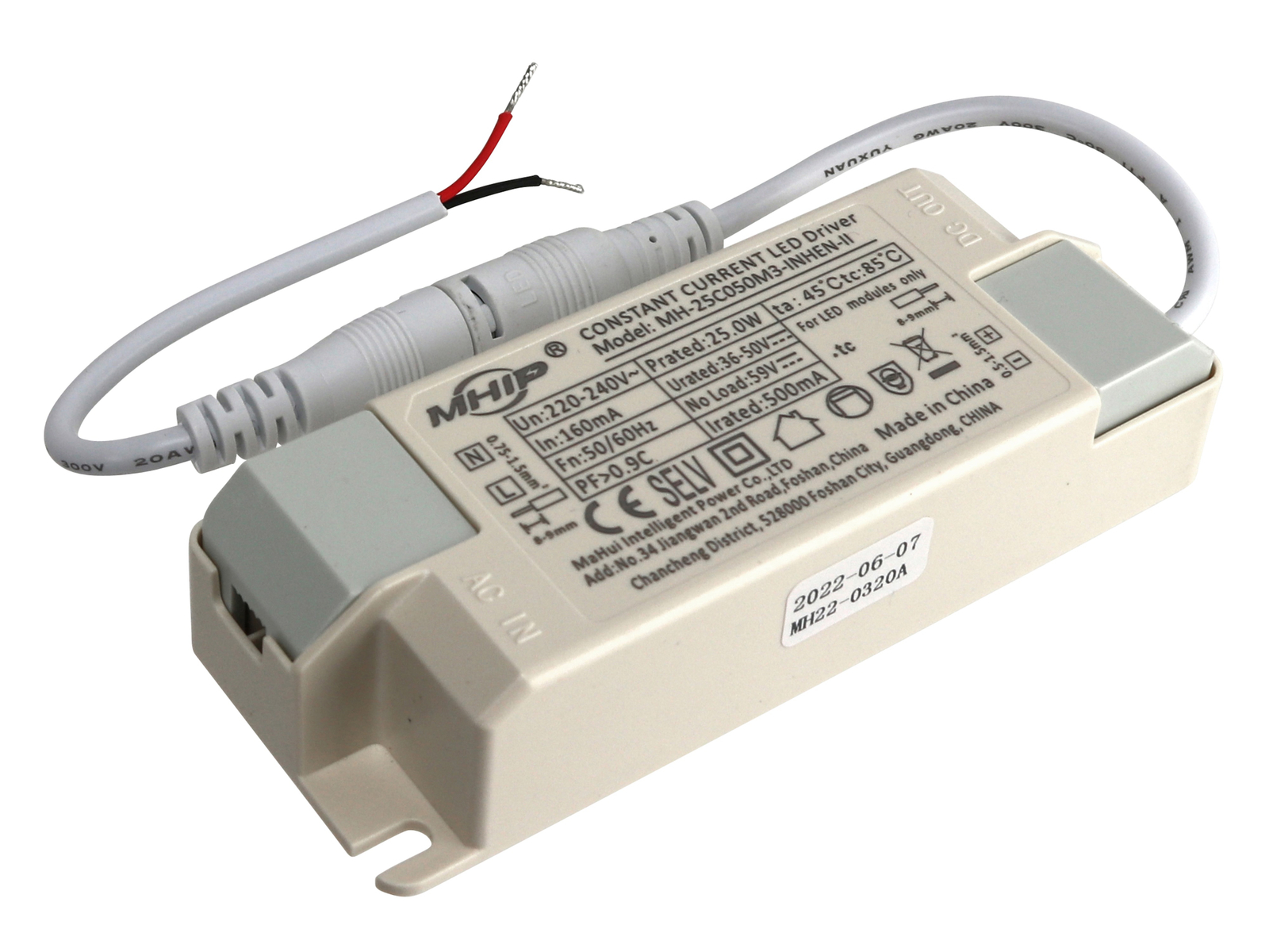 MHIP LED-Schaltnetzteil MH-25C050M3, 25 W