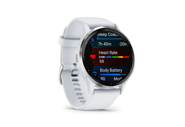 GARMIN Smartwatch Venu 3 steinweiss/silber Silikon