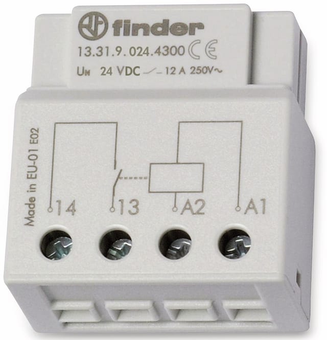 FINDER Schaltrelais 24 V, 12 A, 13.31.9.024.4300, UP