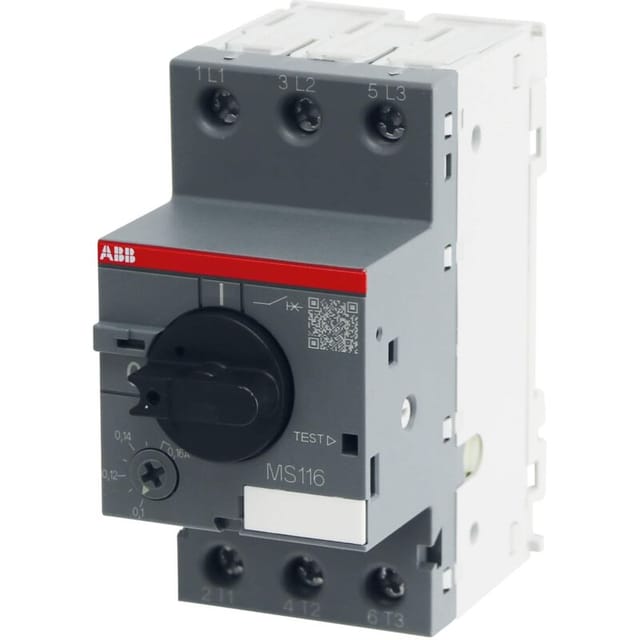 ABB Motorschutzschalter MS116-0.16, Auslöseklasse 10 A, 0.1...0.16 A