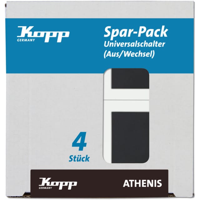 KOPP Universalschalter Athenis, anthrazit, 4 Stück
